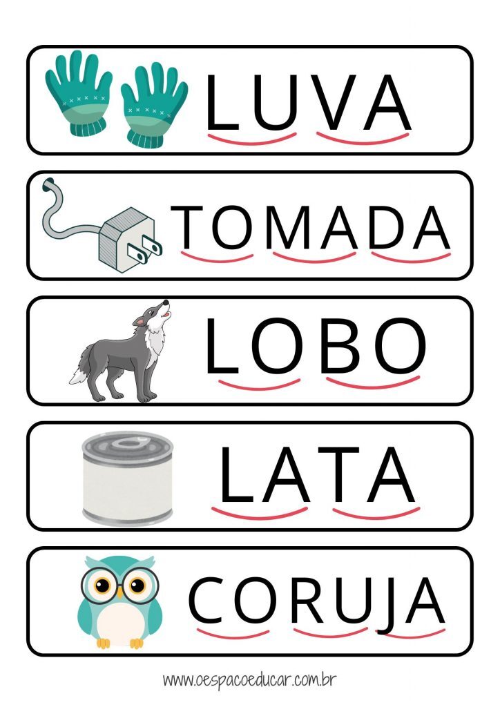Fichas de leitura: leitura silabada!