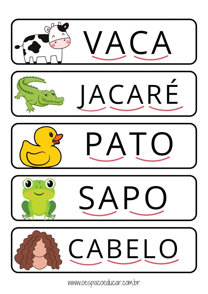 Fichas de leitura: leitura silabada!