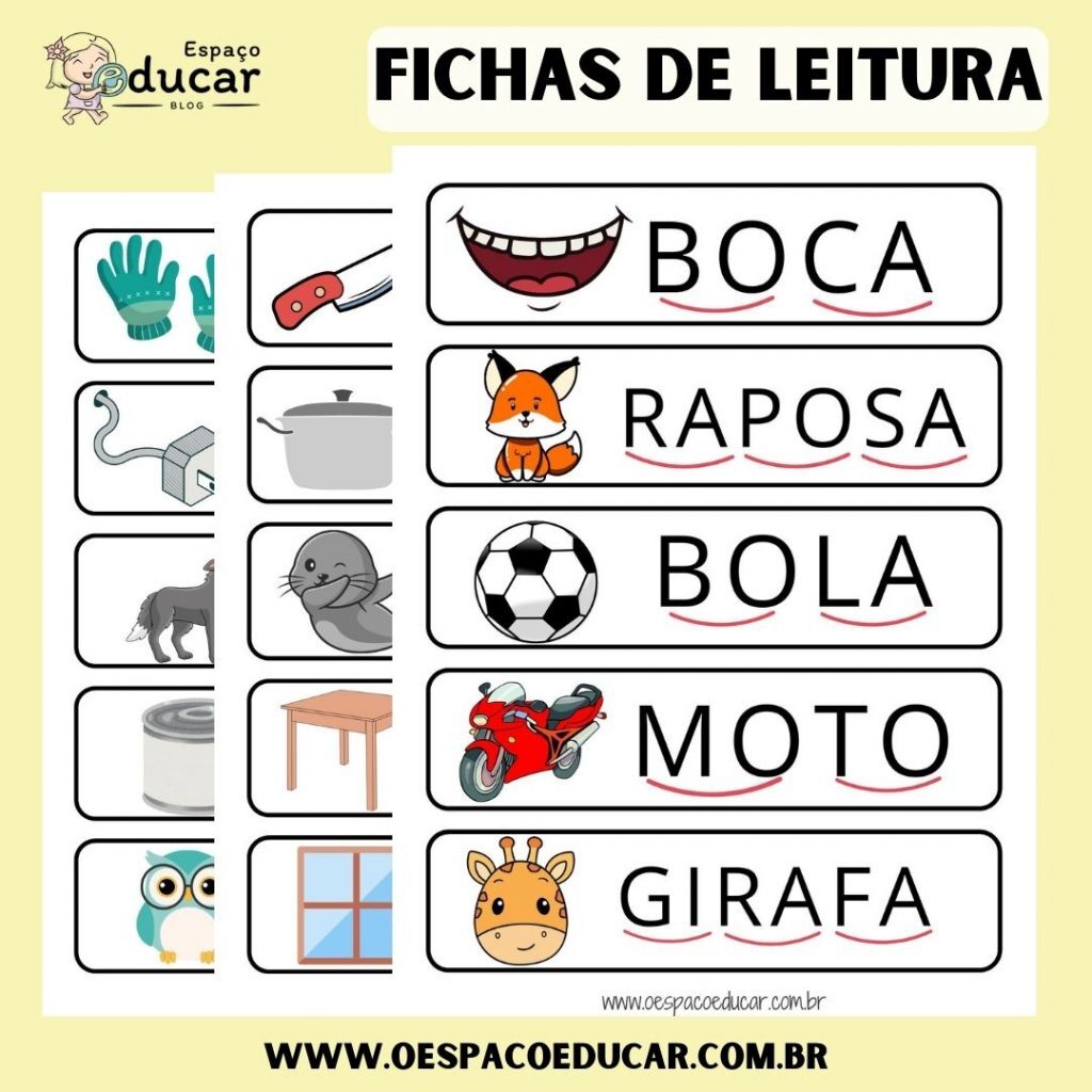 Fichas de leitura: leitura silabada!
