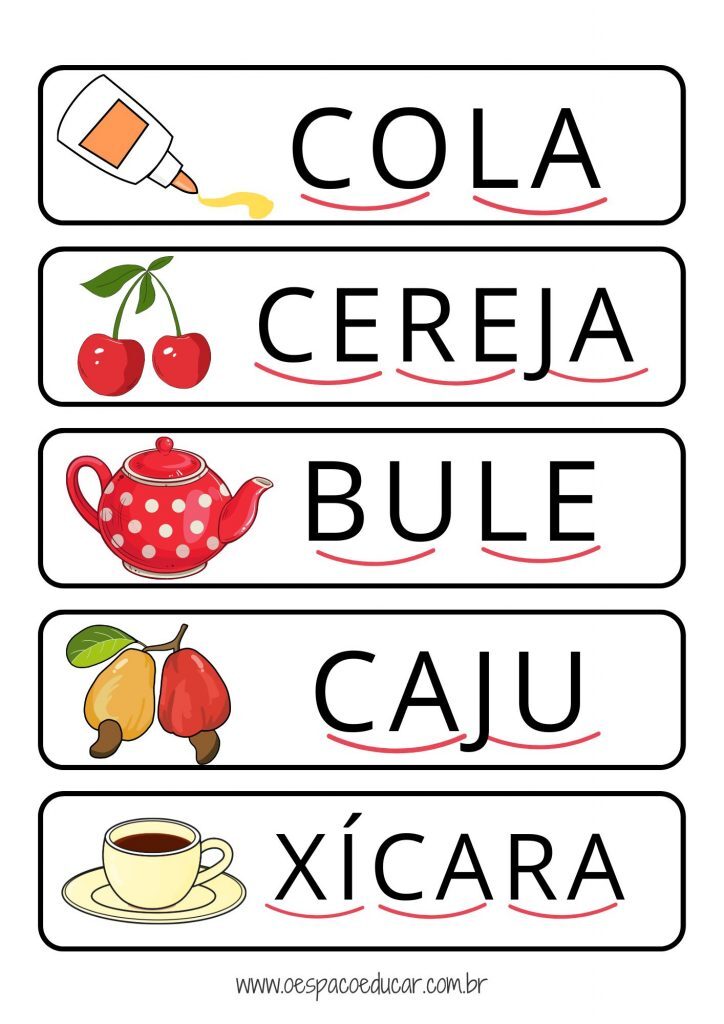Fichas de leitura: leitura silabada!