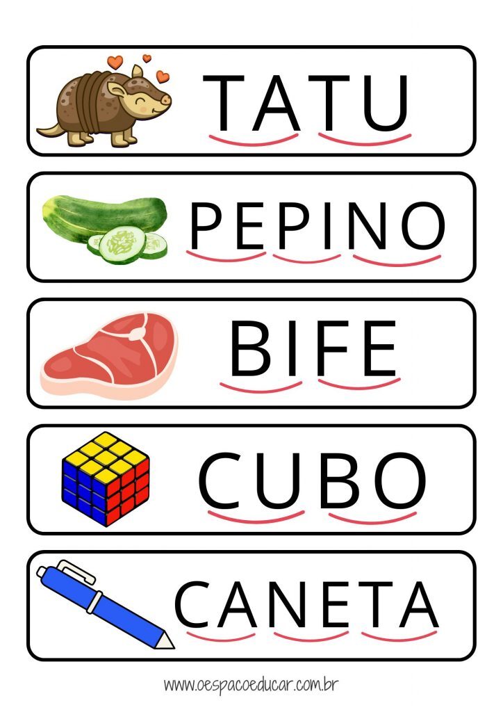 Fichas de leitura: leitura silabada!