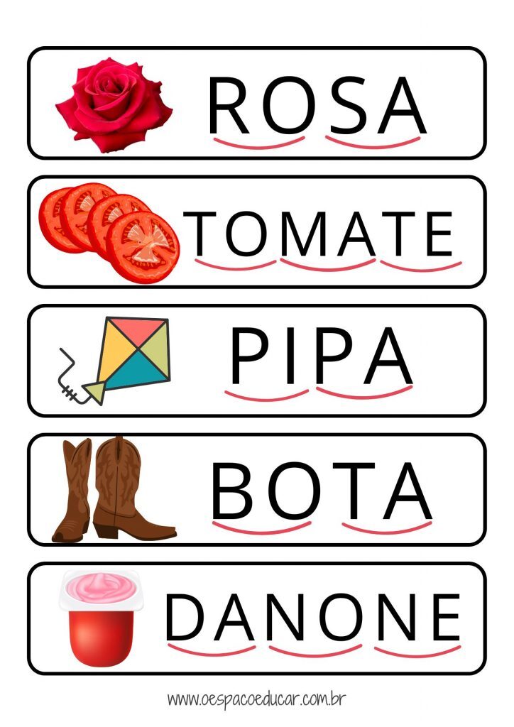 Fichas de leitura: leitura silabada!