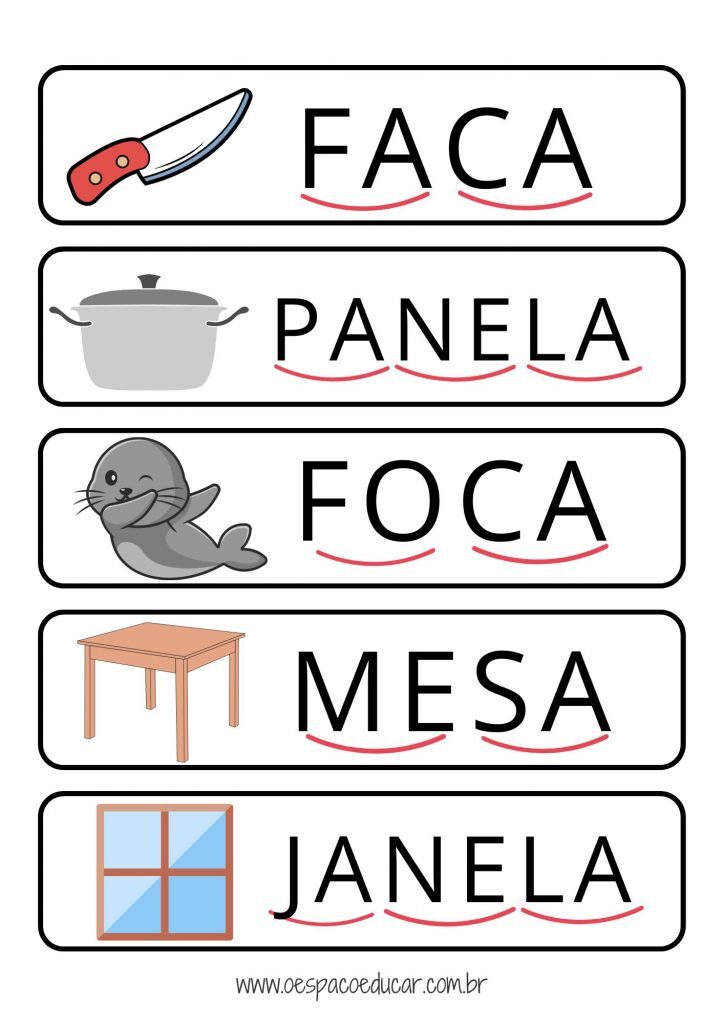 Fichas de leitura: leitura silabada!