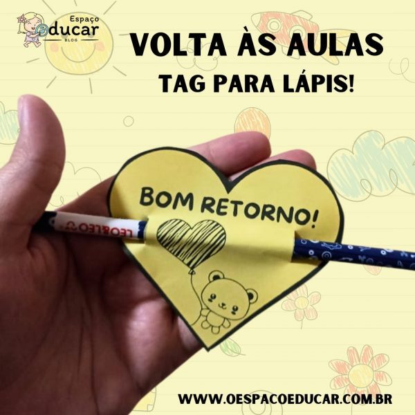 Volta às aulas: tag para lápis!