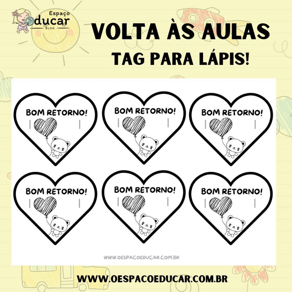 Volta às aulas: tag para lápis!