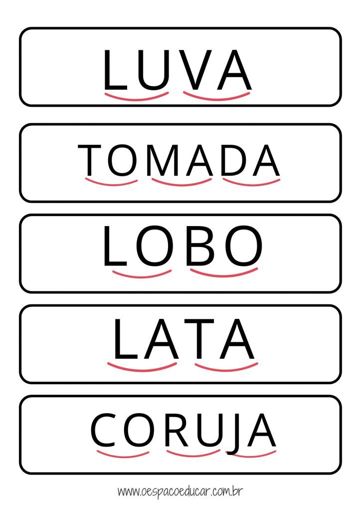 Fichas de leitura: leitura silabada!