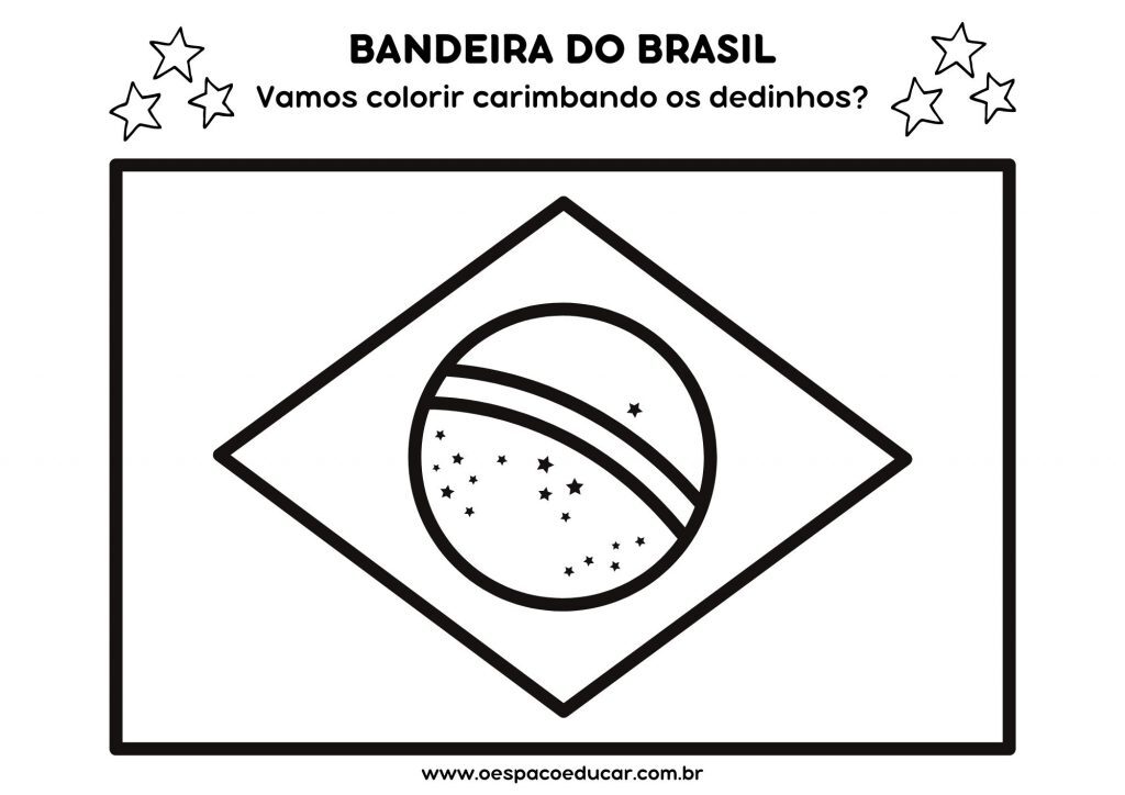 Bandeira do Brasil: pintura com cotonete e com os dedinhos!