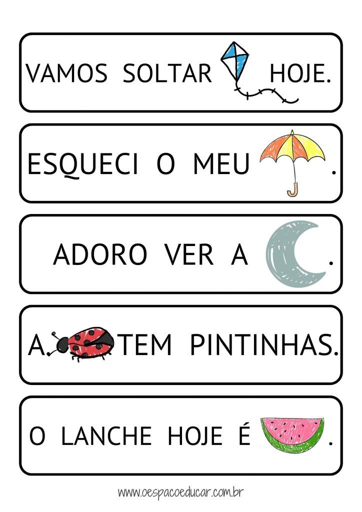 Fichas de leitura: frases!