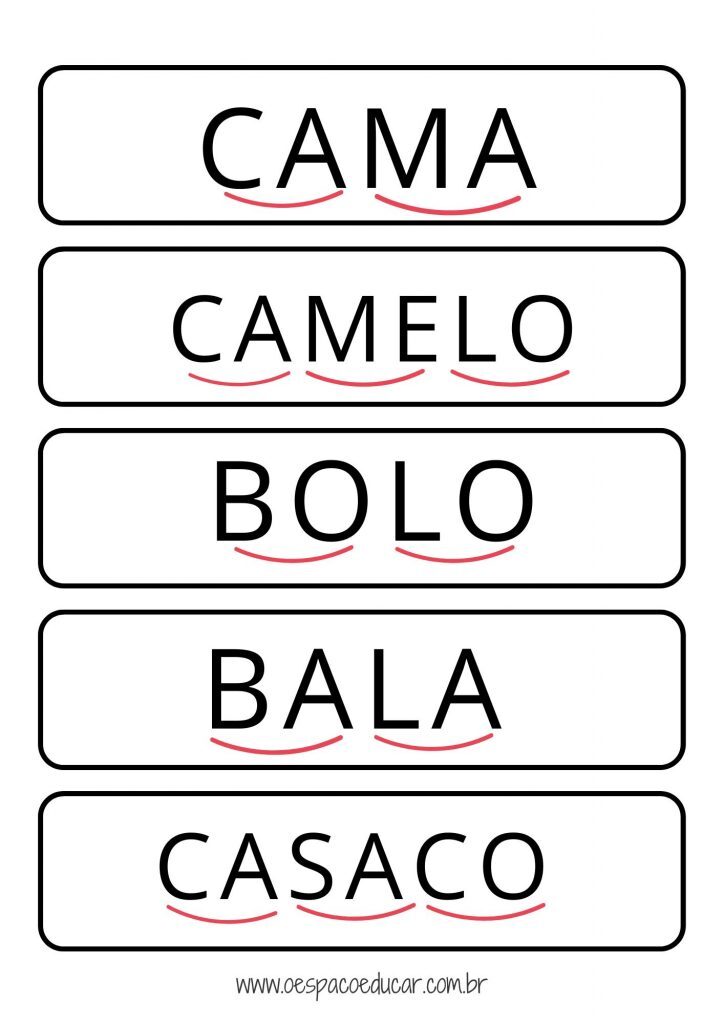 Fichas de leitura: leitura silabada!