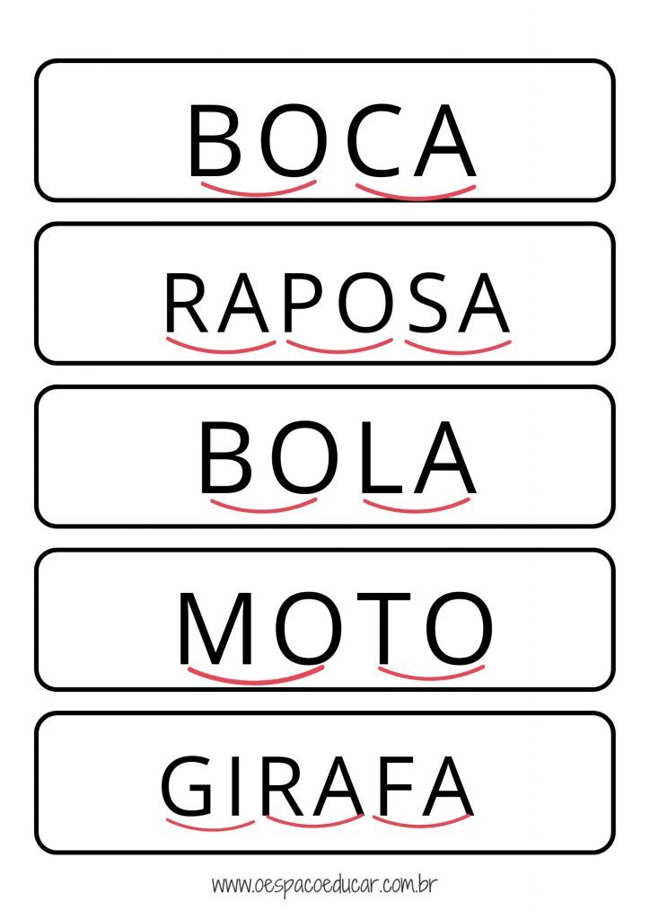 Fichas de leitura: leitura silabada!