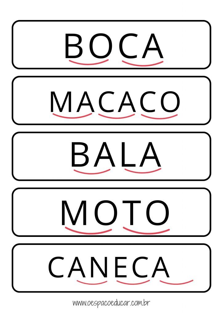 Fichas de leitura: leitura silabada!