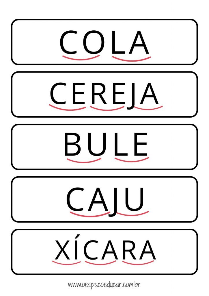 Fichas de leitura: leitura silabada!