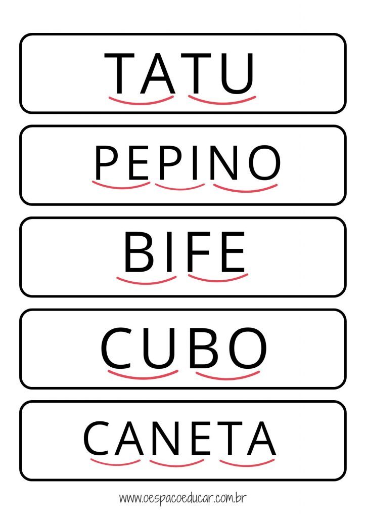 Fichas de leitura: leitura silabada!