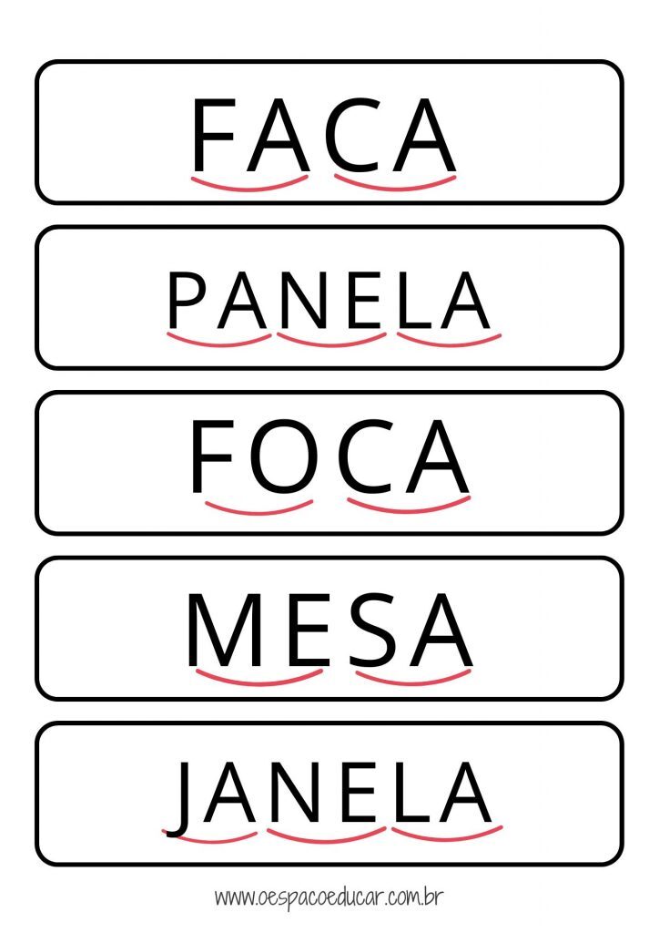 Fichas de leitura: leitura silabada!