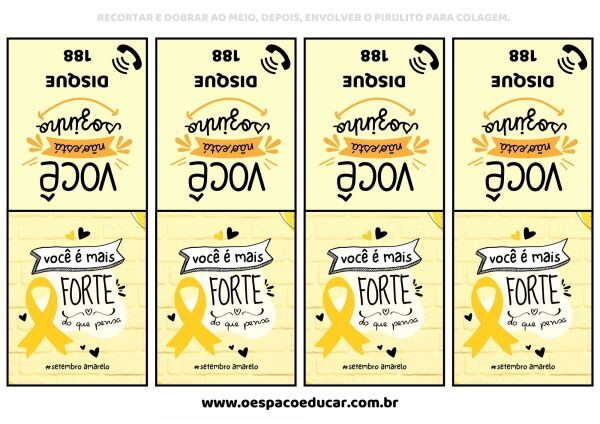 Setembro amarelo: tag para pirulito!