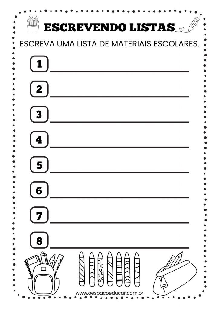 Alfabetização: atividades com listas!