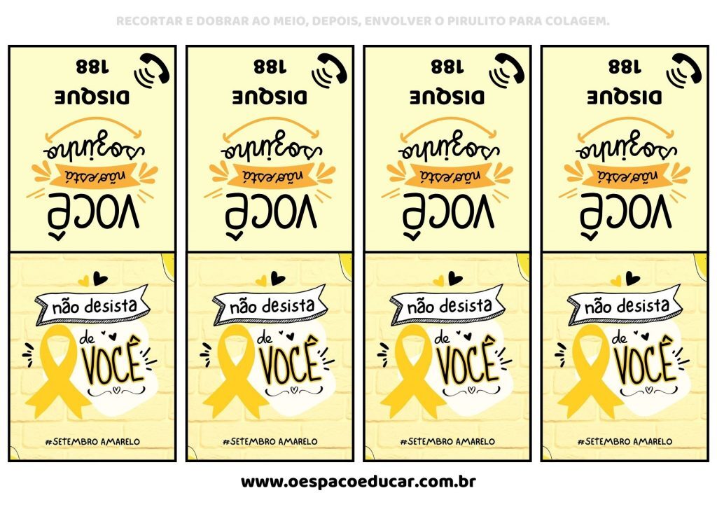 Setembro amarelo: tag para pirulito!