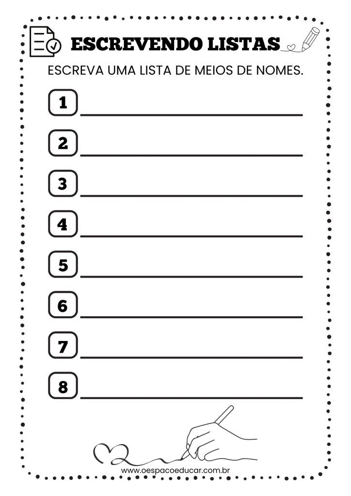 Alfabetização: atividades com listas!