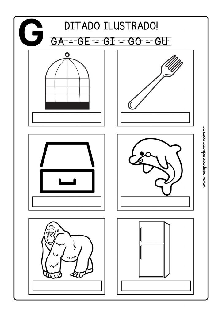 Ditado ilustrado: letra G