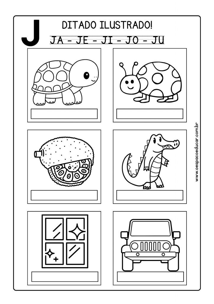 Ditado ilustrado: letra J