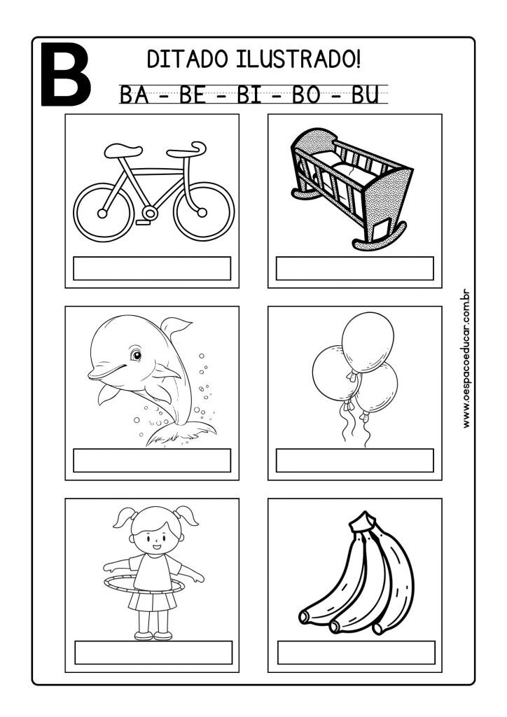 Ditado ilustrado: Letra B