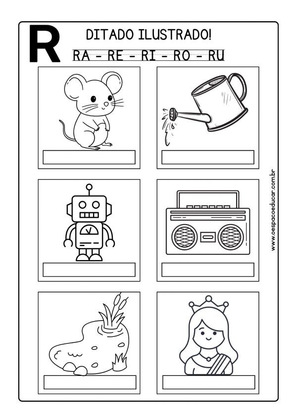 Ditado ilustrado: Letra R
