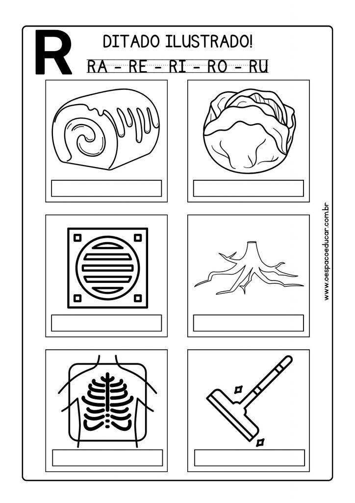 Ditado ilustrado: Letra R