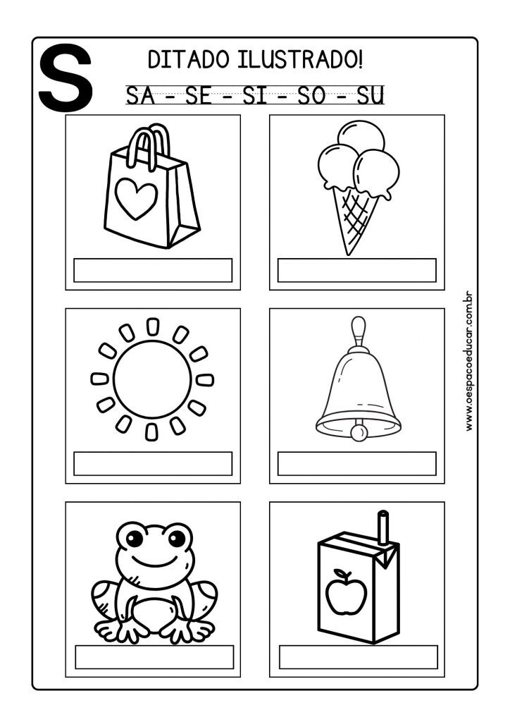 Ditado ilustrado: Letra R