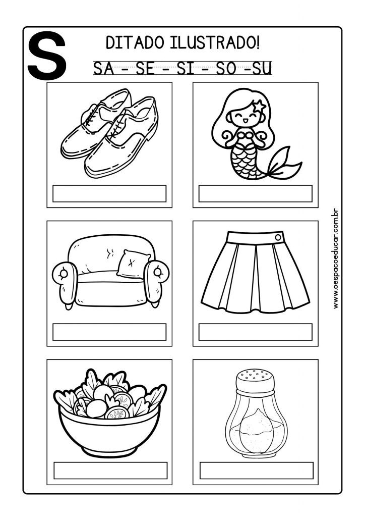 Ditado ilustrado: Letra R