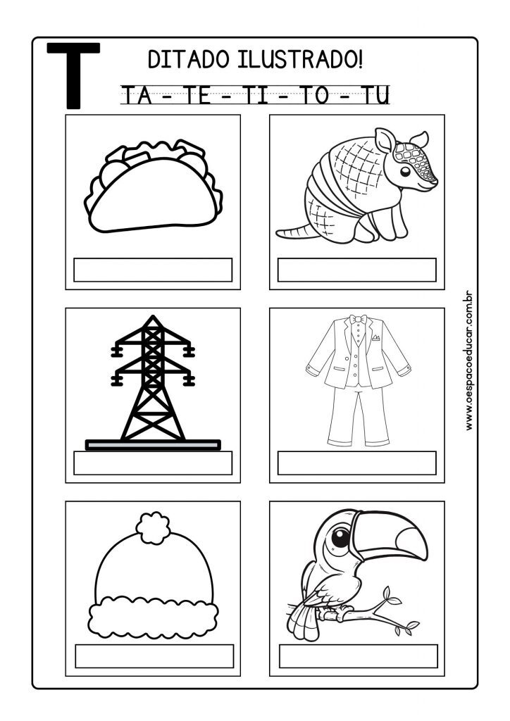 Ditado ilustrado: Letra R
