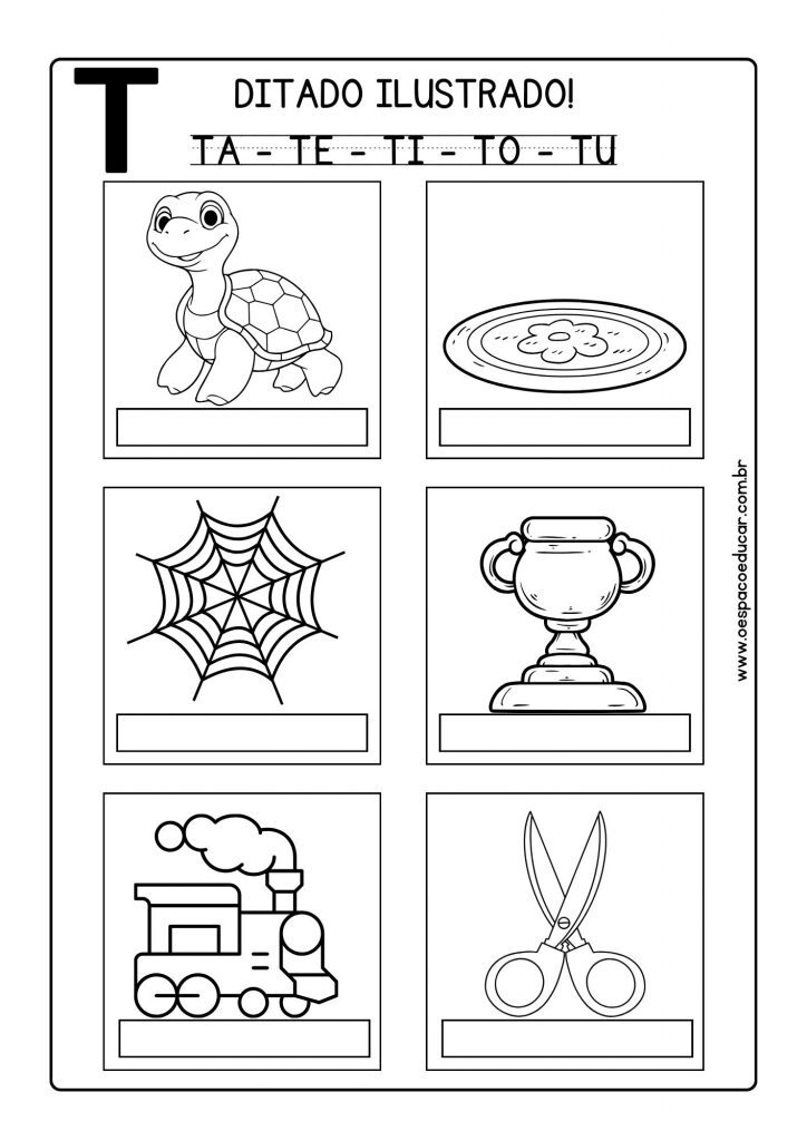Ditado ilustrado: Letra R