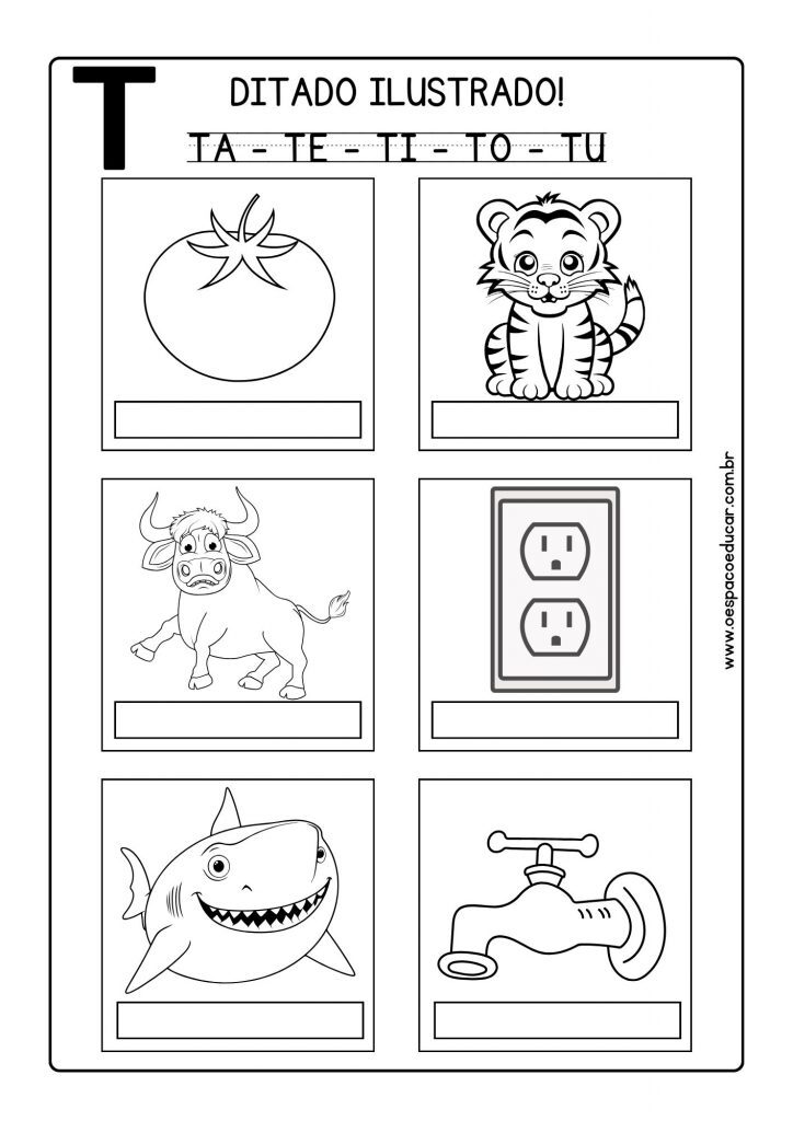 Ditado ilustrado: Letra R