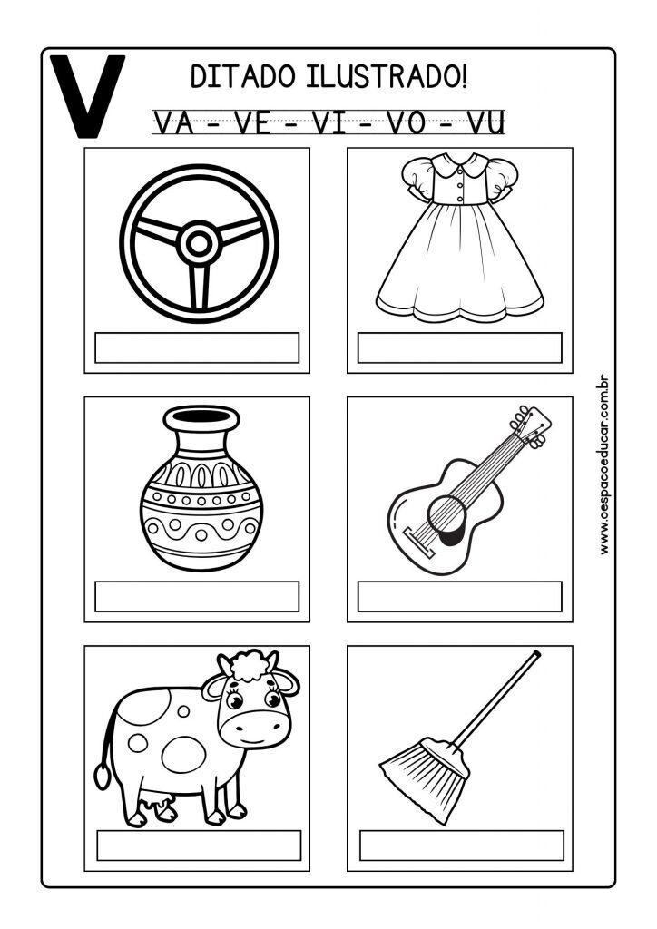 Ditado ilustrado: Letra R