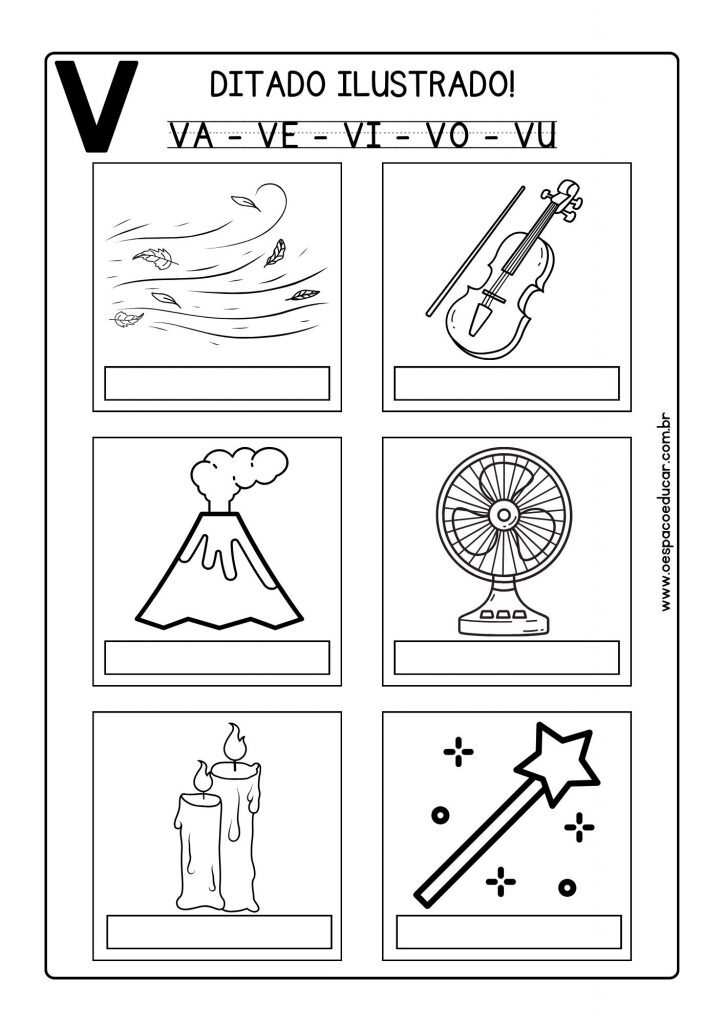 Ditado ilustrado: Letra R