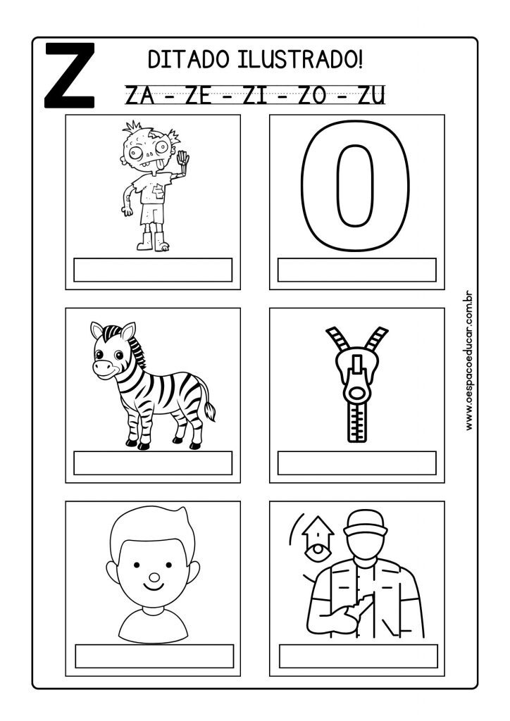 Ditado ilustrado: Letra R