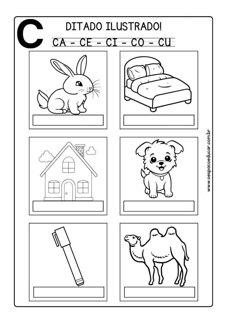 Ditado ilustrado: Letra C