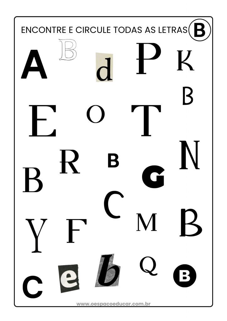 Educação Infantil: atividades da letra B!
