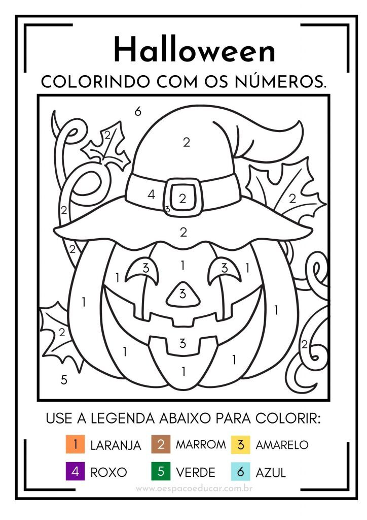 Colorindo com numeros halloween