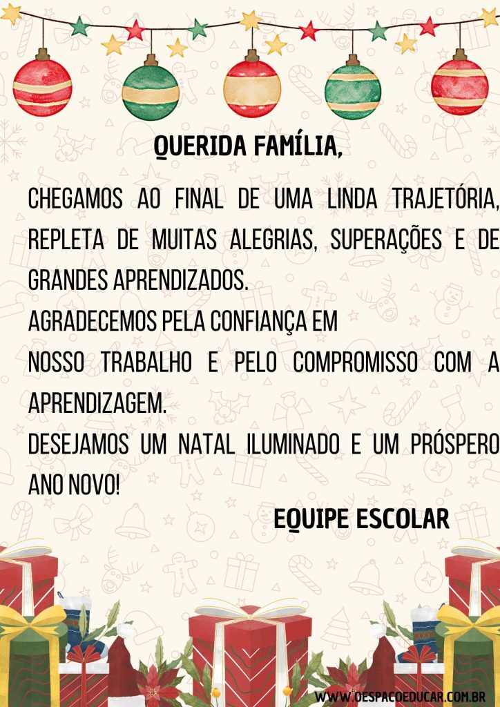 Natal: cartão para os pais!