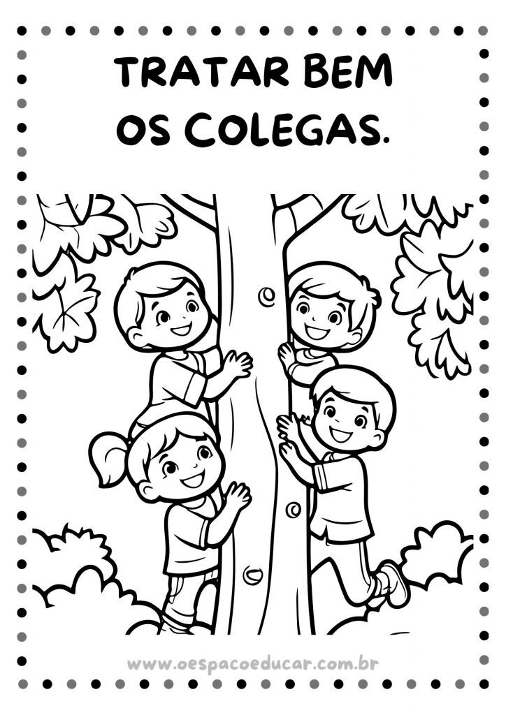 Combinados da turma para colorir!