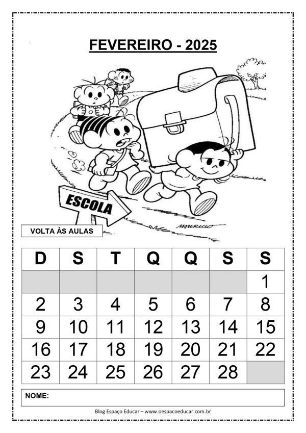 Calendários 2025 para todos os meses!