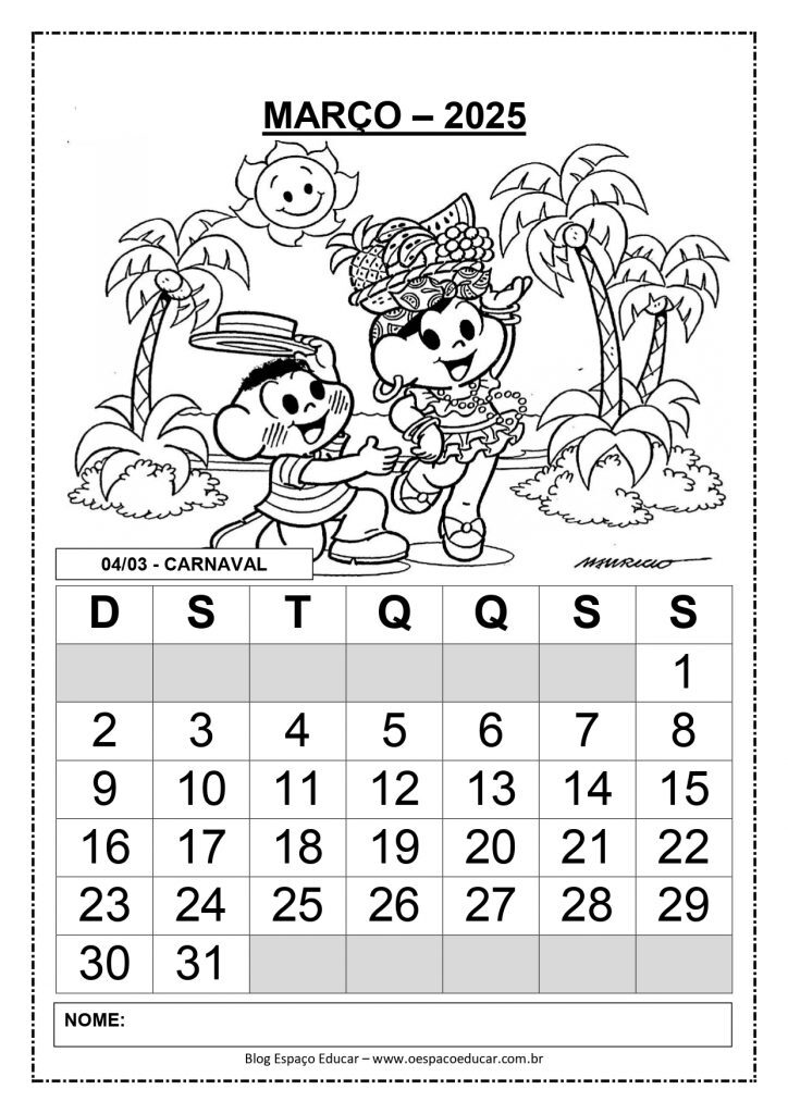 CALENDÁRIOS 2025 TURMA DA MÔNICA