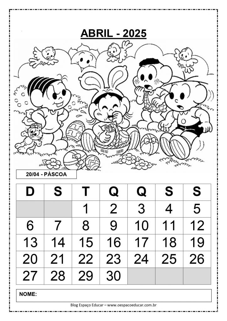 CALENDÁRIOS 2025 TURMA DA MÔNICA