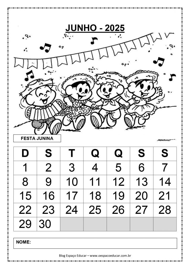 CALENDÁRIOS 2025 TURMA DA MÔNICA