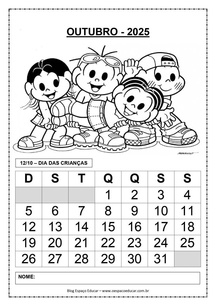 CALENDÁRIOS 2025 TURMA DA MÔNICA