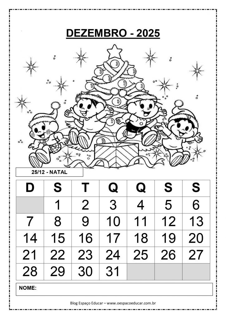 CALENDÁRIOS 2025 TURMA DA MÔNICA