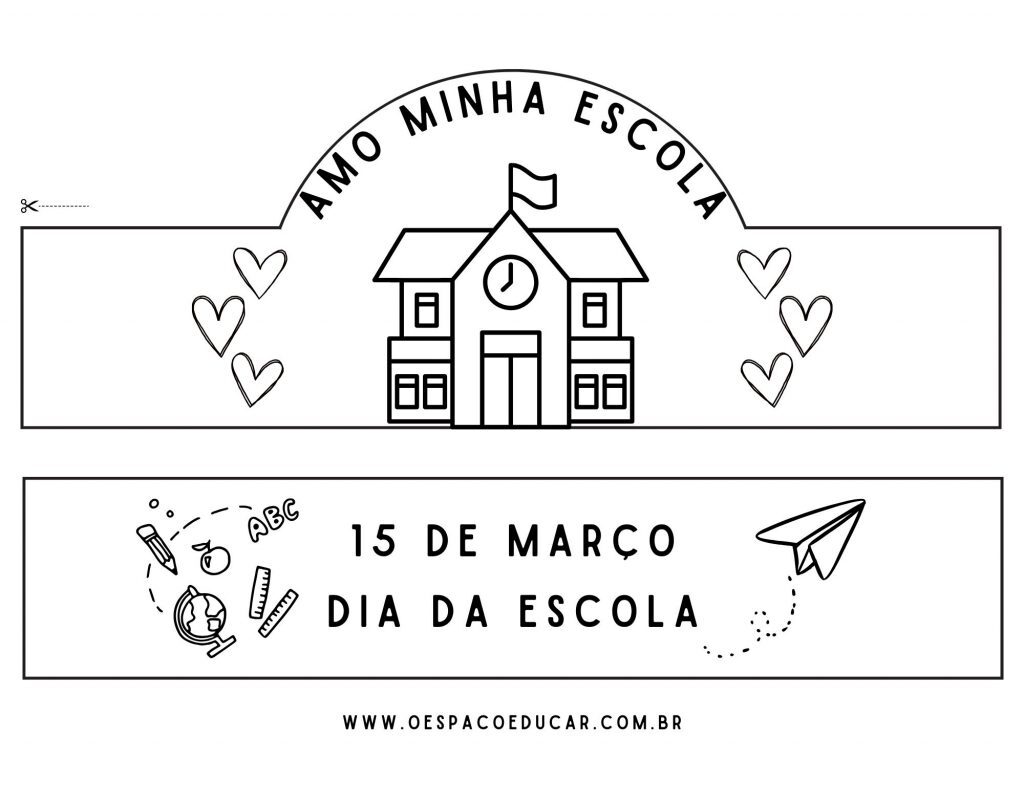 Dia da Escola: coroas para colorir!