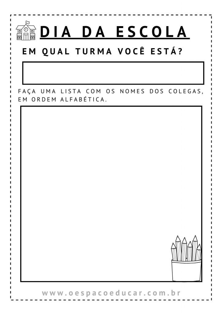 Dia da Escola: atividades de alfabetização!