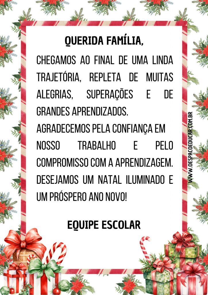 Mensagem de final de ano para os pais!