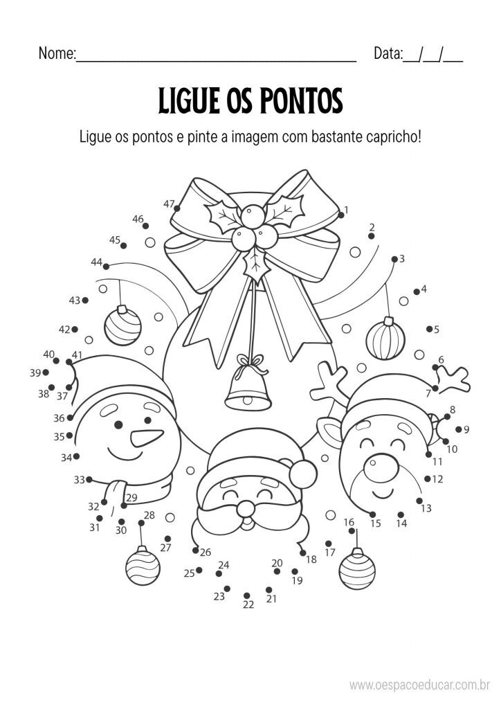 Natal: ligue os pontos!